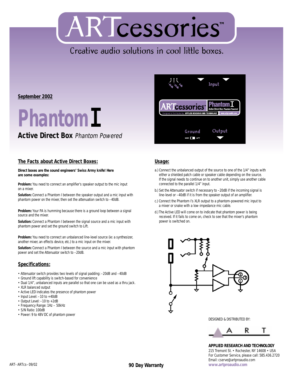 Phantom I - Active Direct Box w/ Phantom Power