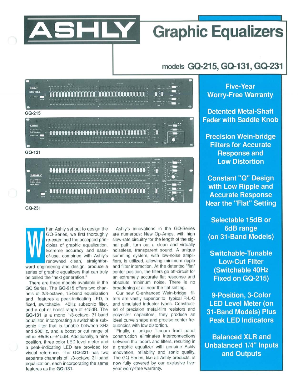 Graphic Equalizers GQ-231