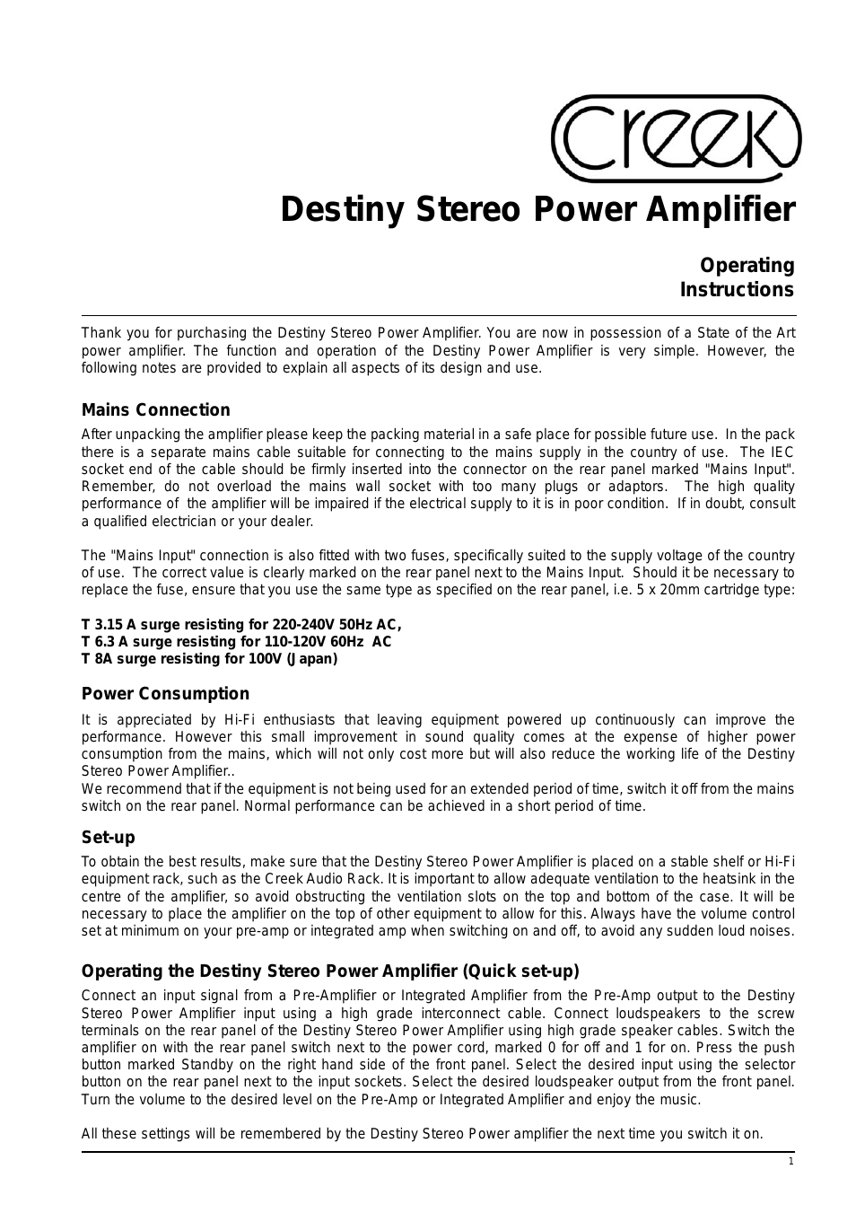 Stereo Power Amplifier