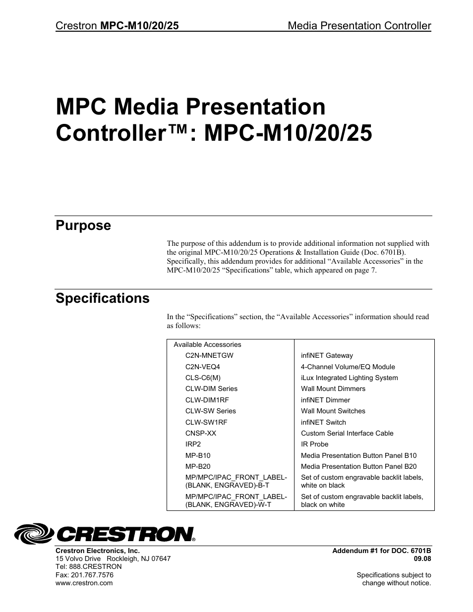 MPC Media Presentation Controller MPC-M10/20/25
