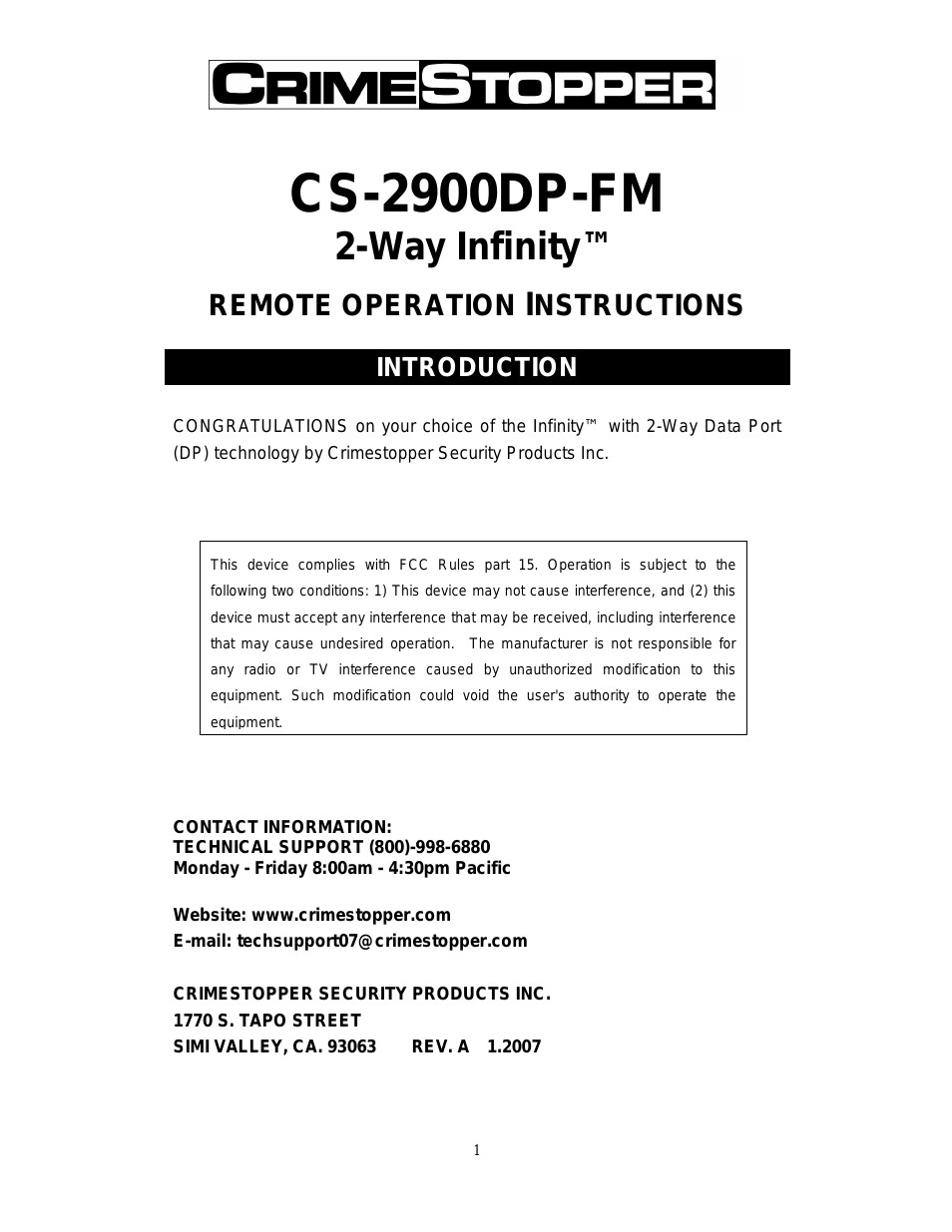 CS-2900DP-FM