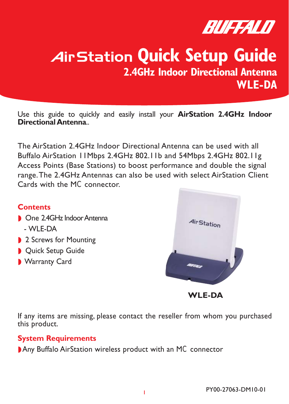 2.Air Station 4GHz Indoor Directional Antenna WLE-DA