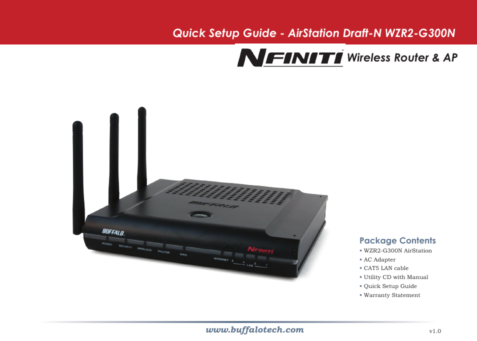 Buffalo AirStation Wireless-N Nfniti Router WZR2-G300N
