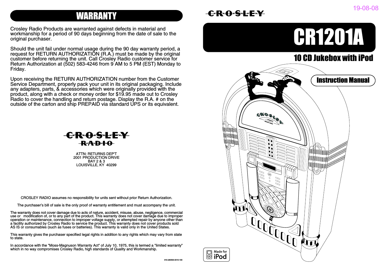 Crosley Full Size Jukebox CR12-10