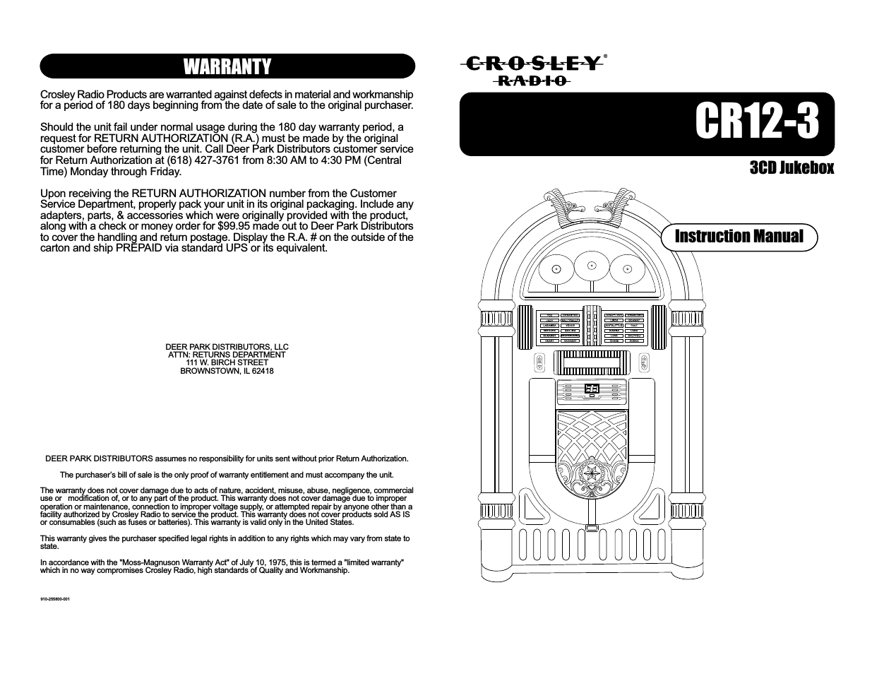 Crosley Full Size Jukebox CR12-3