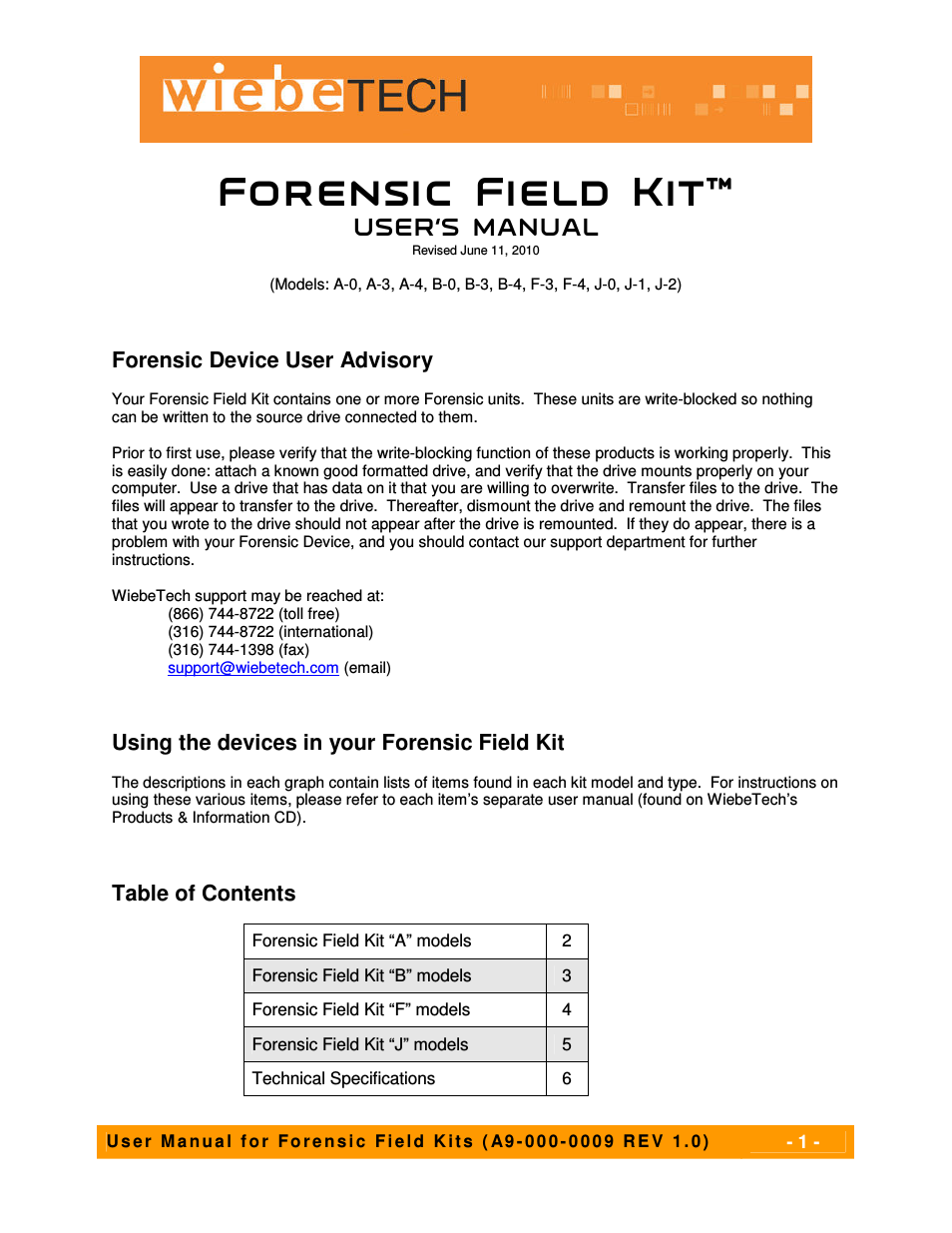 Forensic Field Kit J