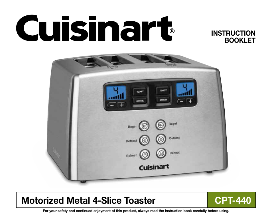 Motorized Metal 4-slice Toaster CPT-440