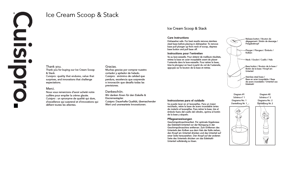 74-7318 Ice Cream Scoop & Stack