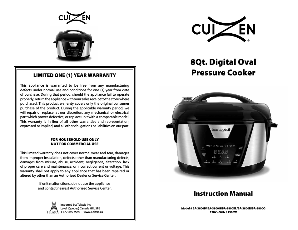 Ovel Pressure Cooker CPC-380