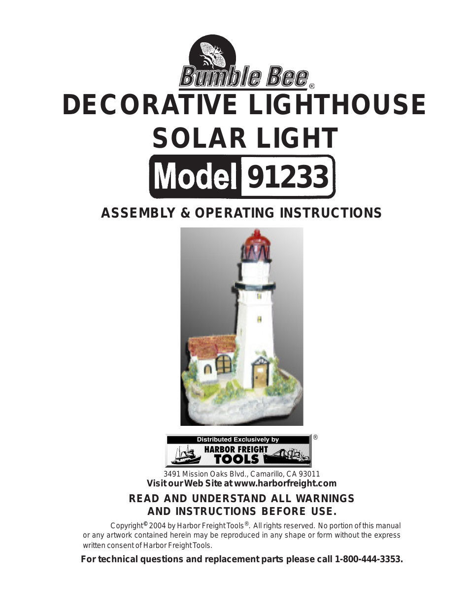 Decorative Lighthouse Solar Light 91233