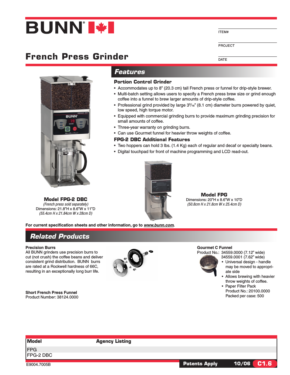 FRENCH PRESS FPG-2 DBC