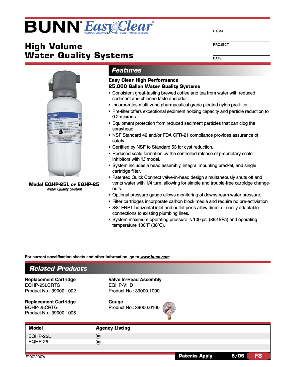 WATER QUALITY SYSTEM EQHP-25