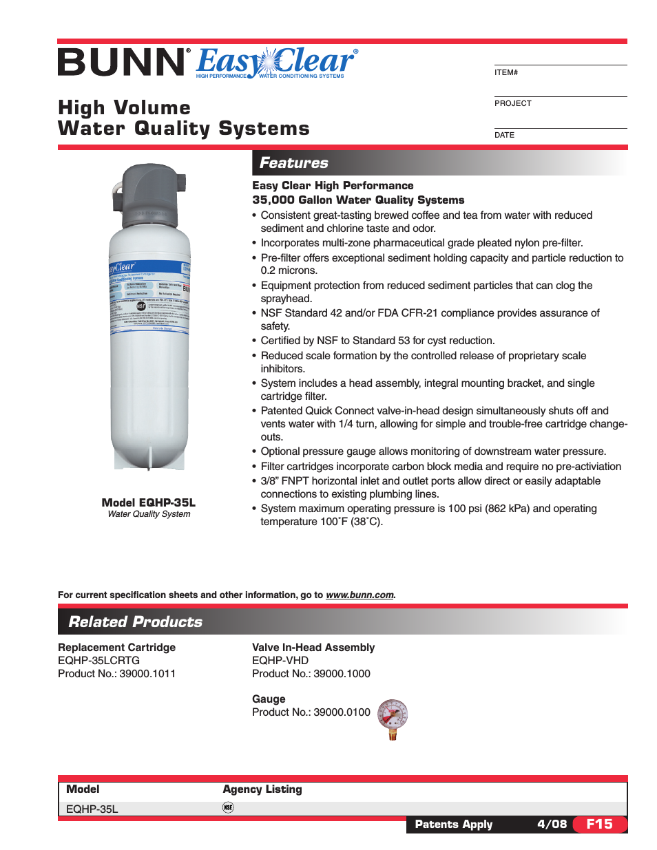 Water Quality System EQHP-35L