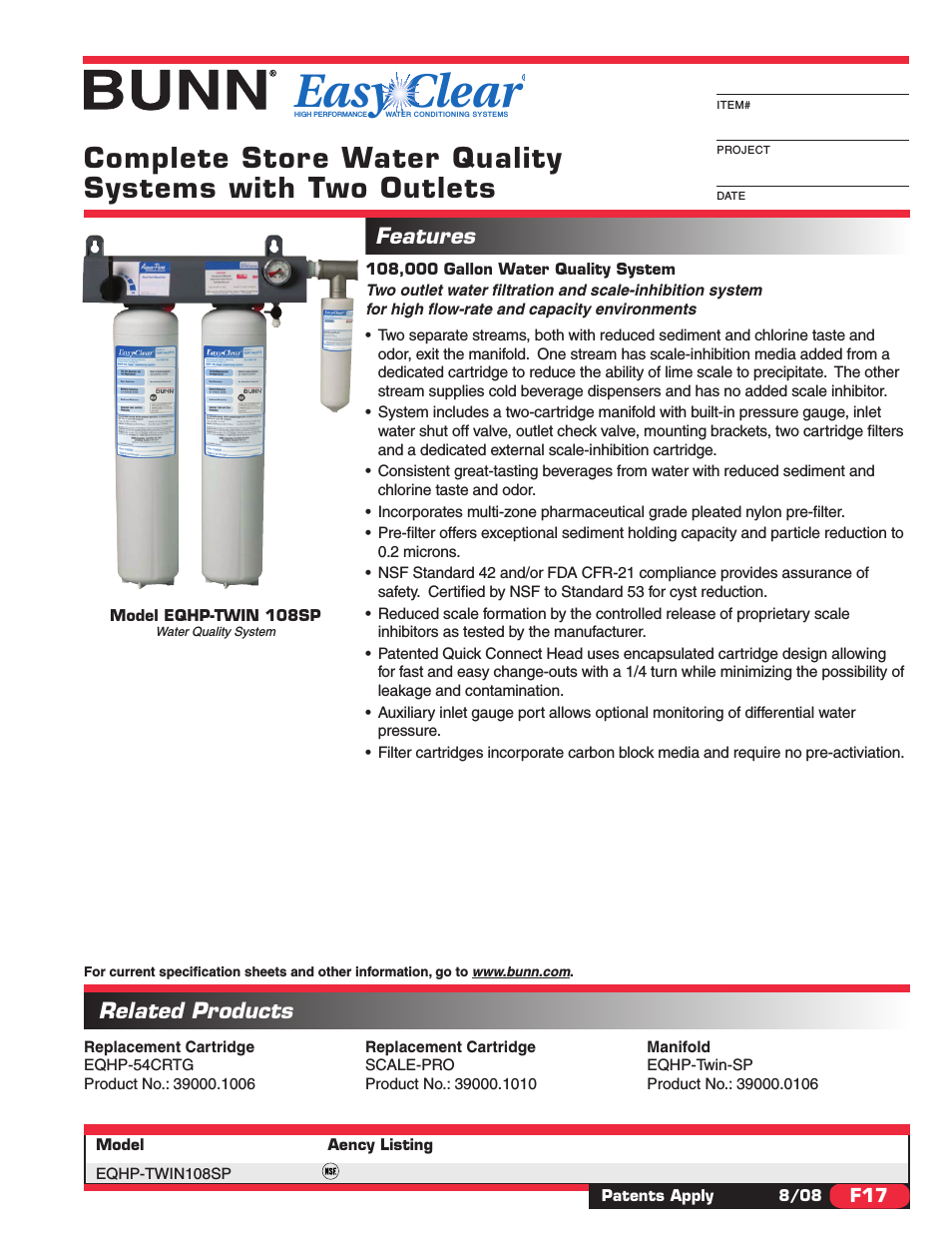 Water Quality System EQHP-TWIN 108SP