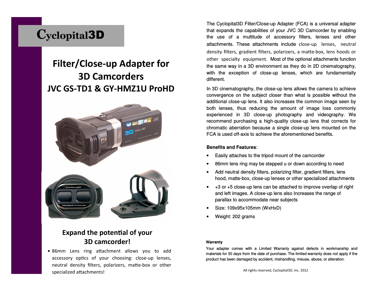 JVC Filter/Close-up Adapter