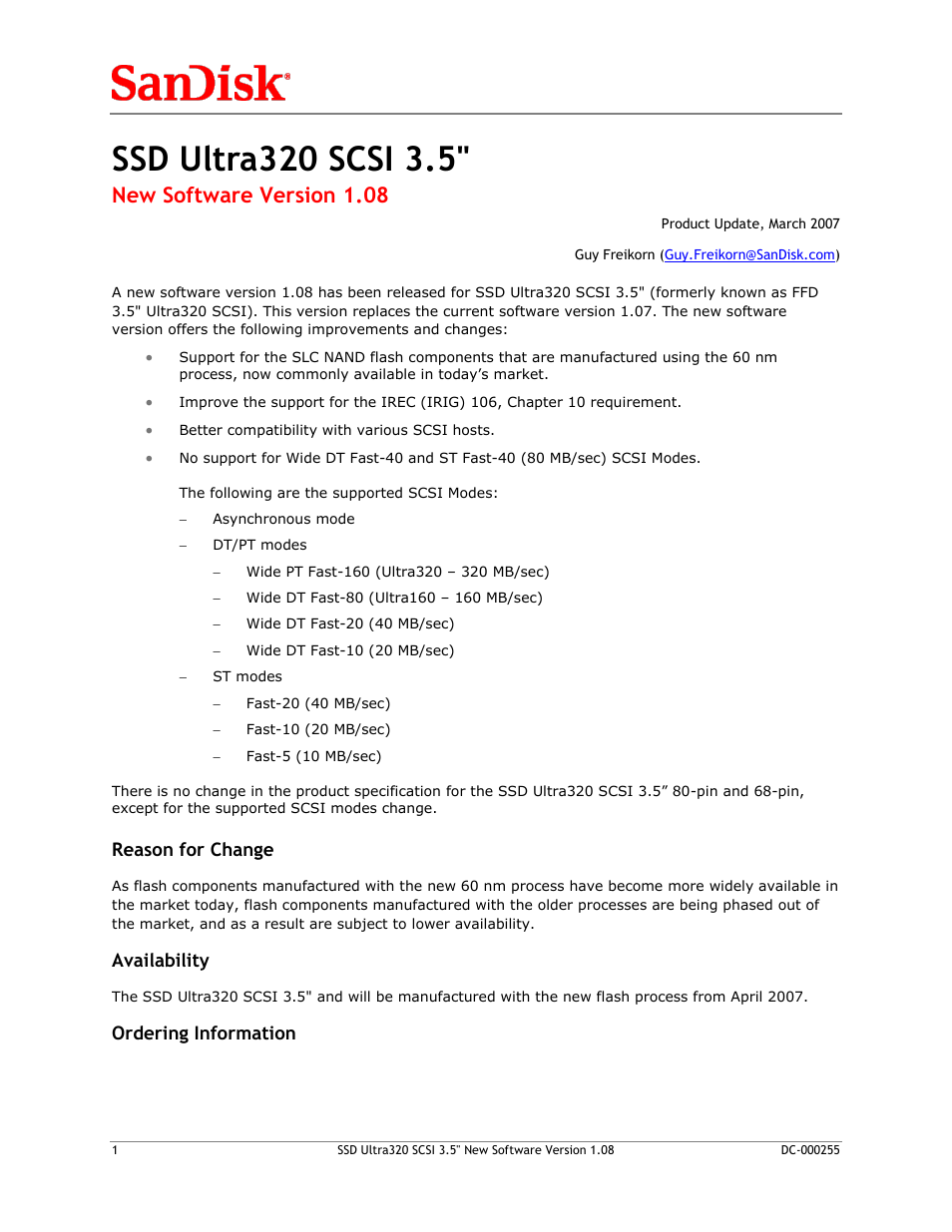 SSD ULTRA320 SCSI 3.5" DC-000255