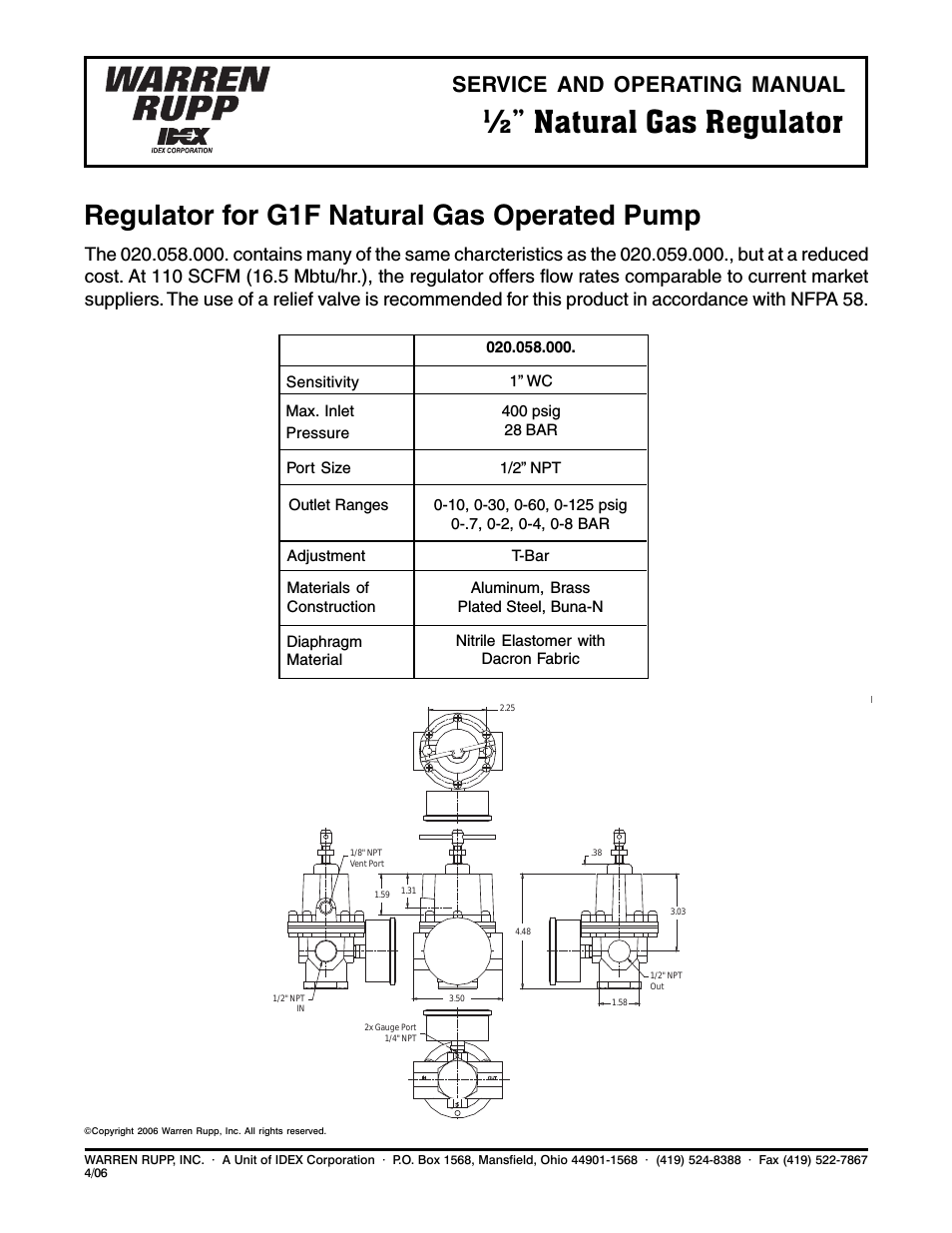 1/2 Natural Gas Regulator