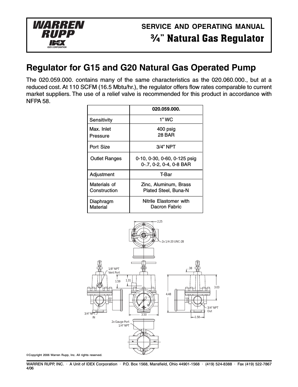 3/4 Natural Gas Regulator