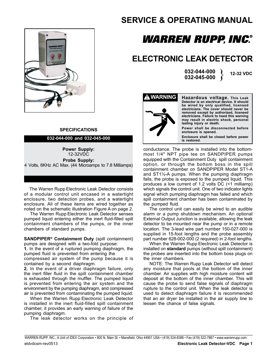 ELECTRONIC LEAK DETECTOR 032-044-000, 032-045-000