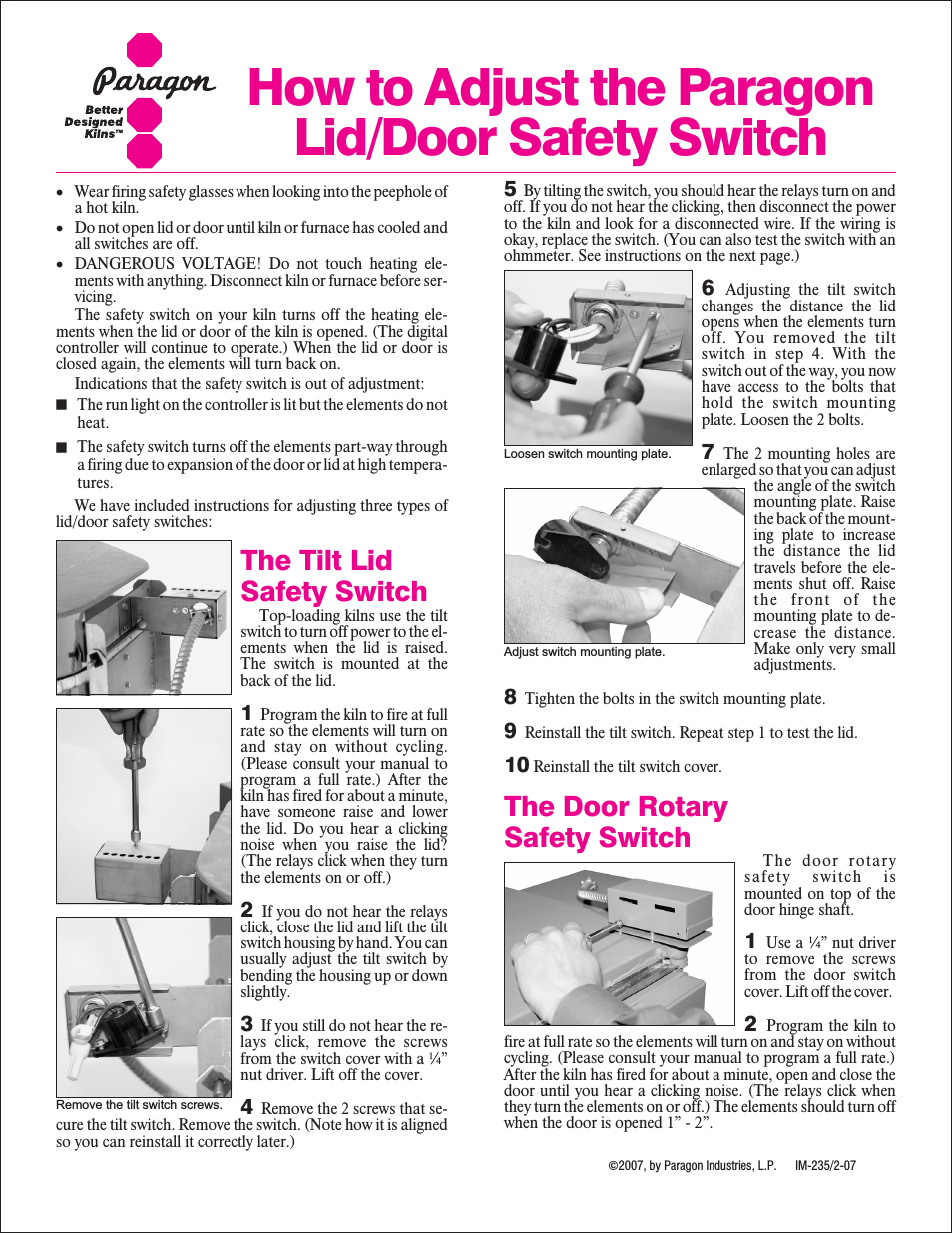 Lid/Door Safety Switch