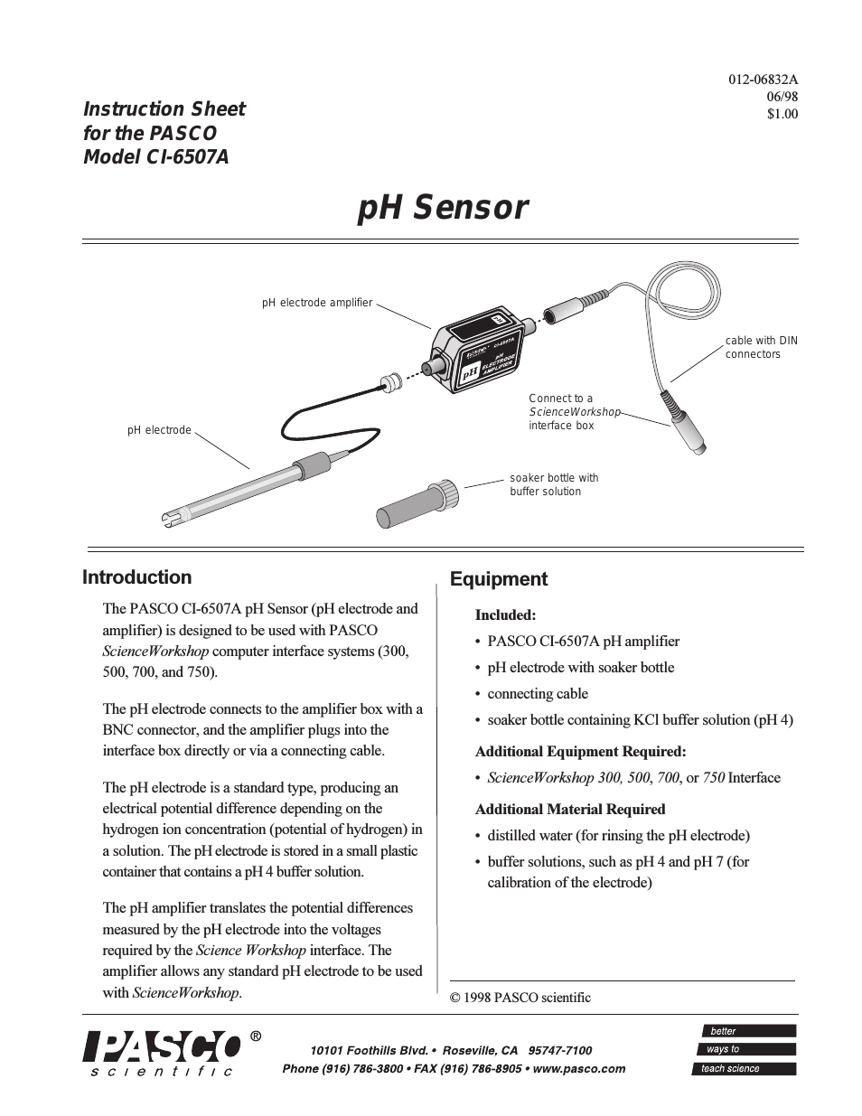 CI-6507A pH Sensor
