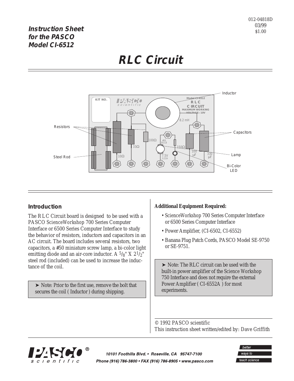 CI-6512 RLC Circuit