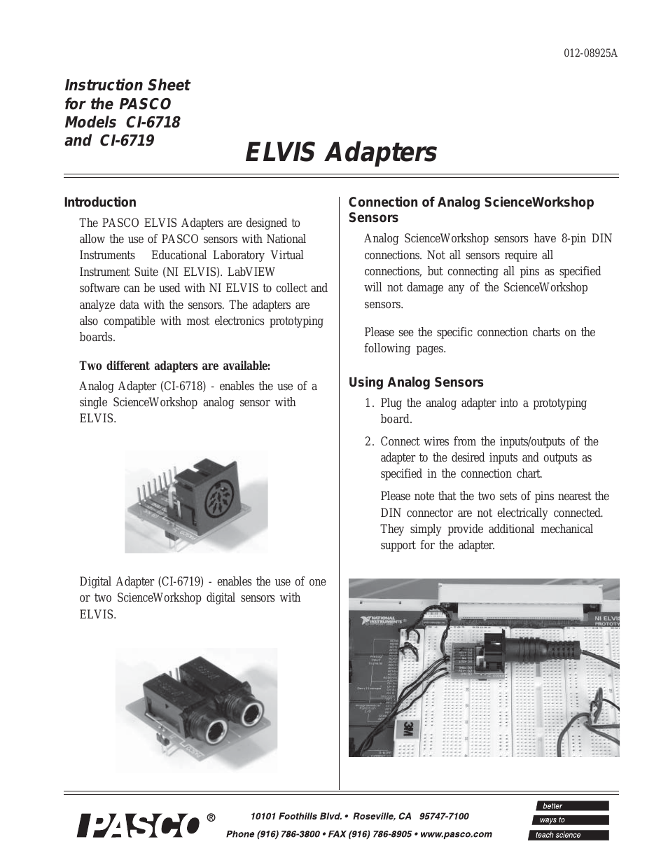 CI-6718 ELVIS Adapters