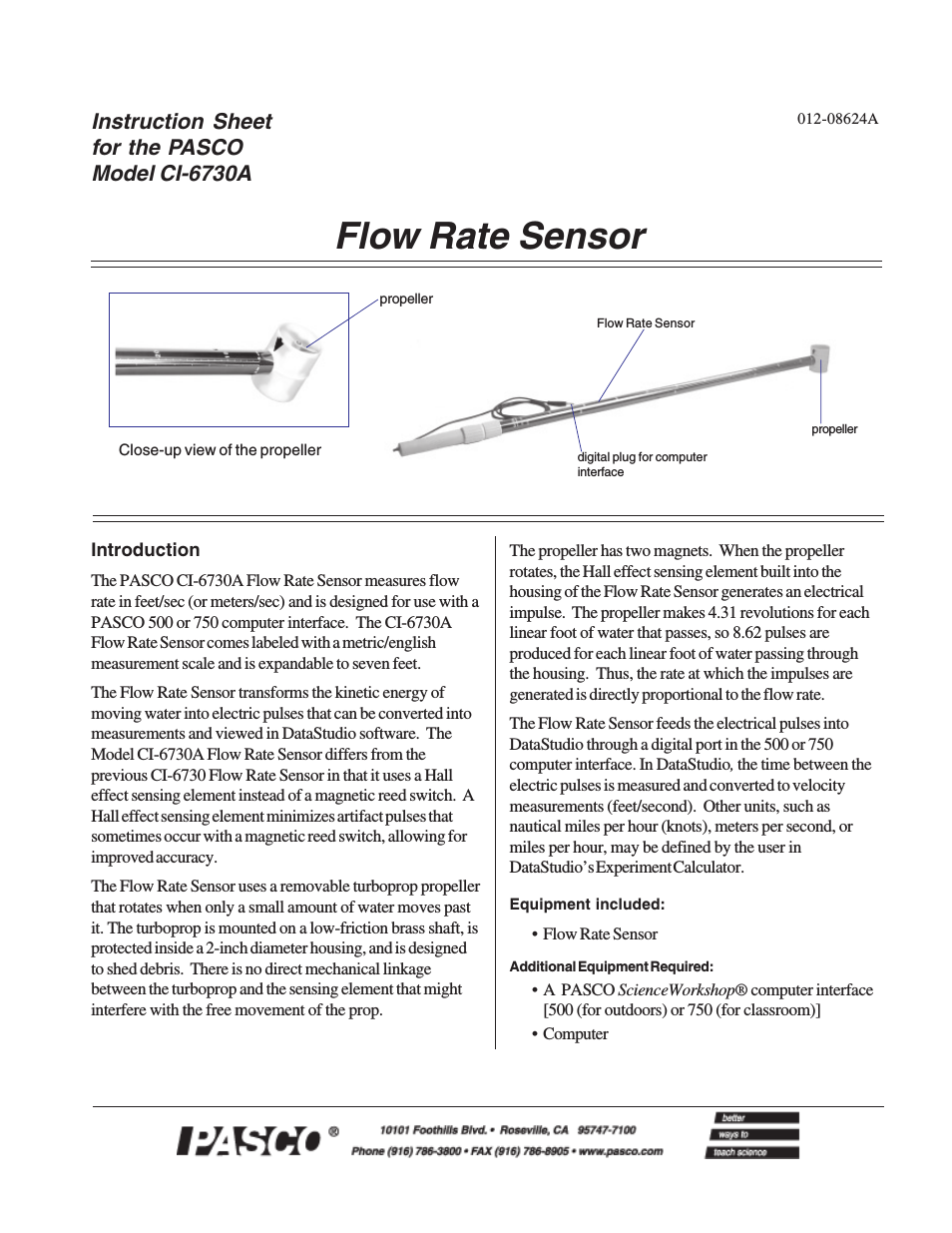 CI-6730A Flow Rate Sensor