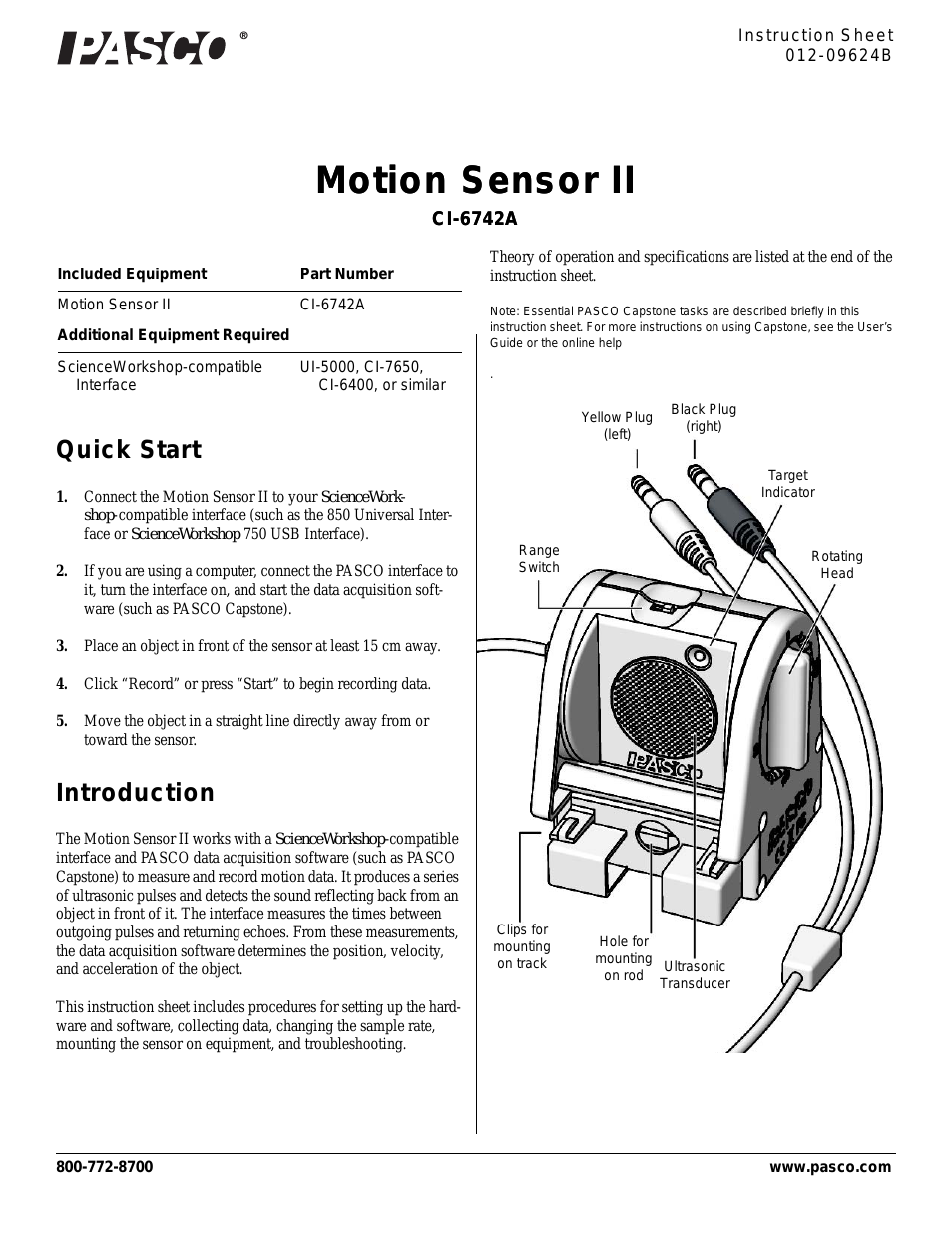 CI-6742A Motion Sensor II
