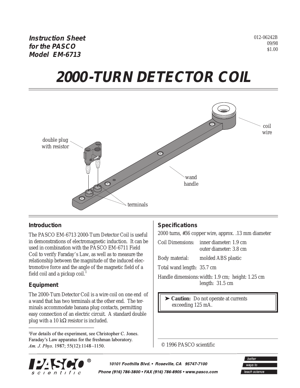 EM-6713 2000-TURN DETECTOR COIL