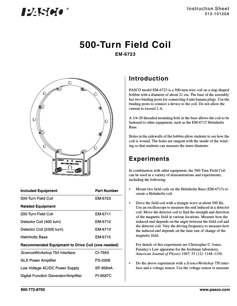EM-6723 500-Turn Field Coil