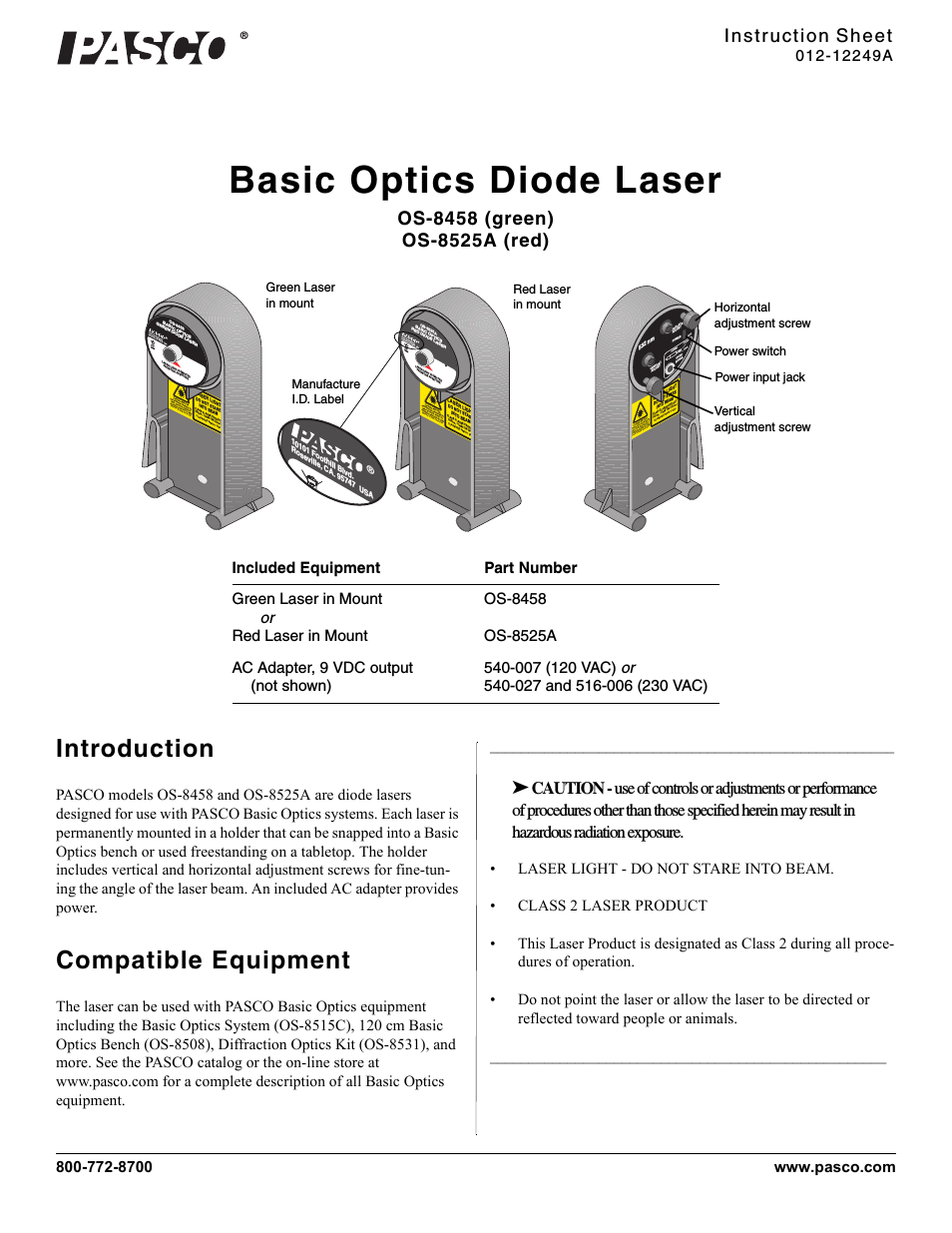 OS-8525A Basic Optics Diode Laser