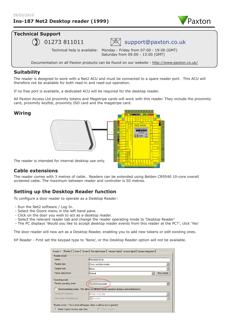 Net2 Desktop reader (1999)