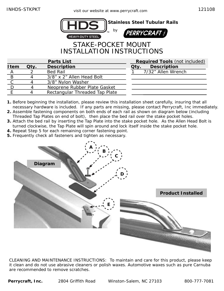 HDS Stake-Pocket Mount Bed Rails