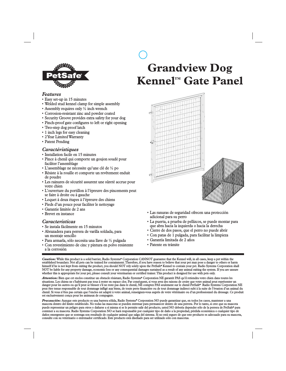 Grandview Dog Kennel Gate