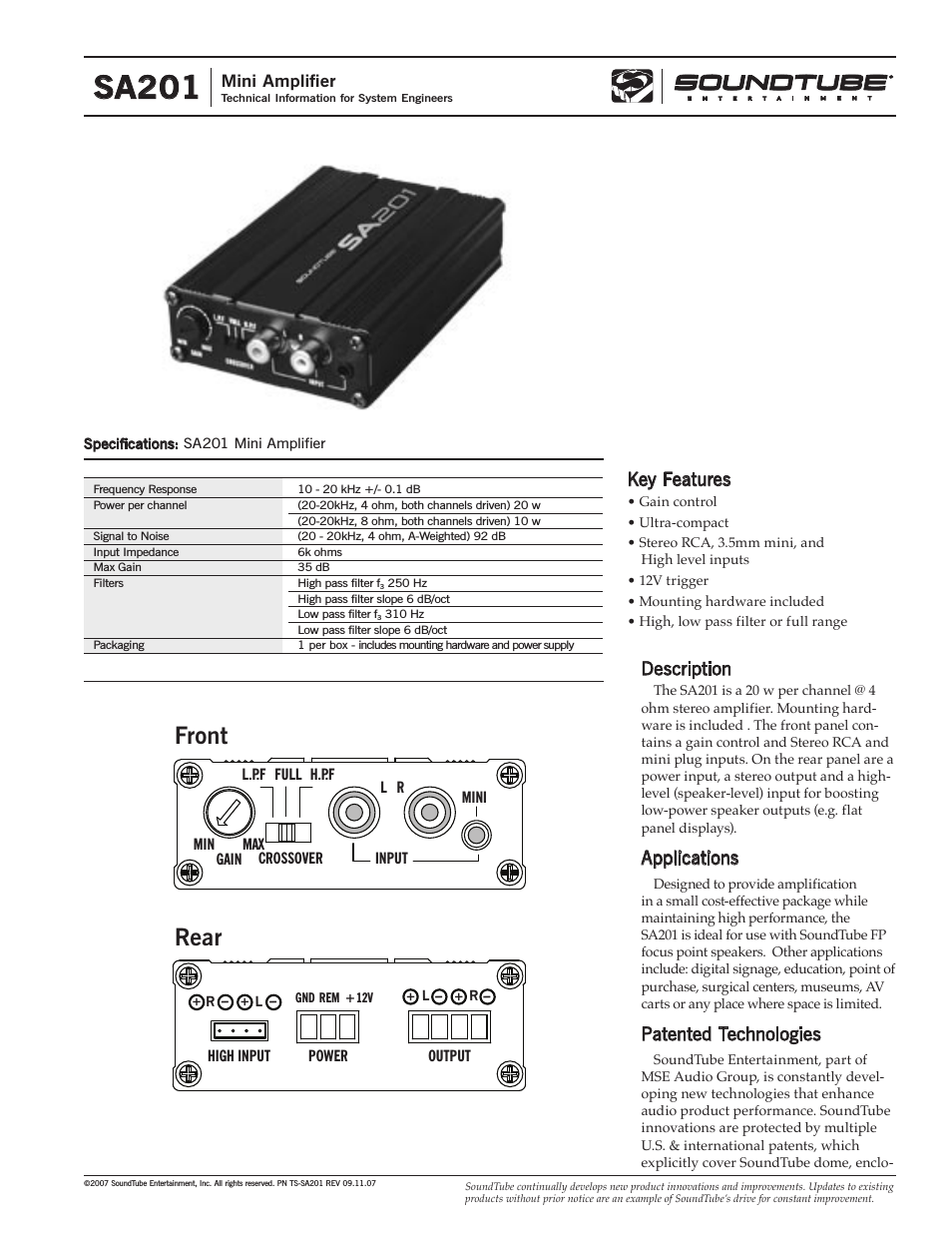 Mini Amplifier SA201