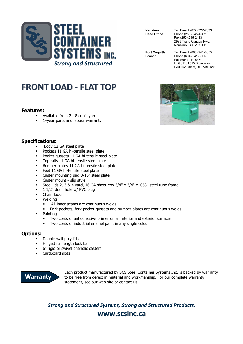 FRONT LOAD - FLAT TOP