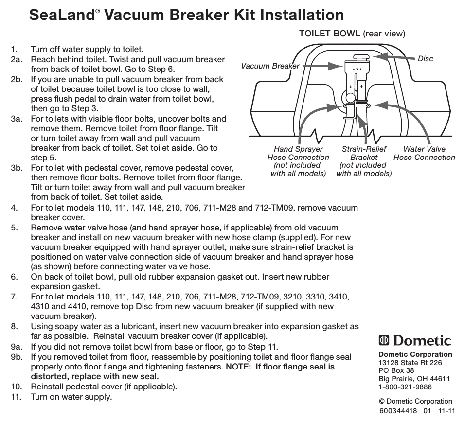 Vacuum Breaker Kit