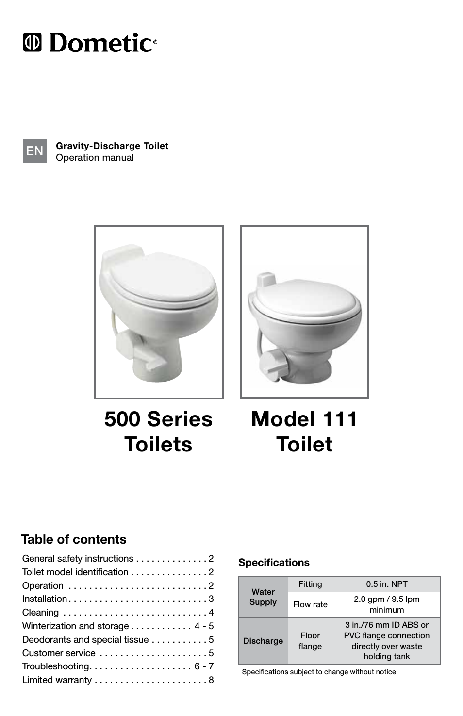 500 Series Toilets